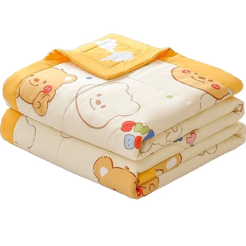 Edredón fresco de verano de algodón edredón de verano para niños edredón de aire acondicionado lavable a máquina bebé de jardín de infantes edredón fino de verano individual