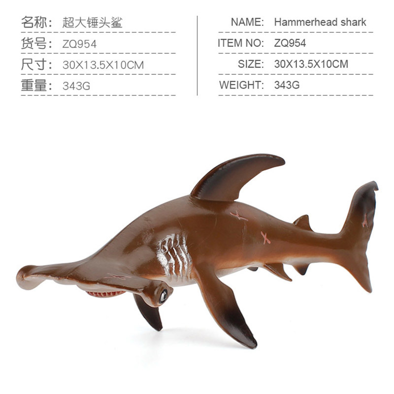 Transfronterizo Amazon niños simulación cognitiva animal marino tiburón martillo modelo Vida Marina tiburón decoración juguete