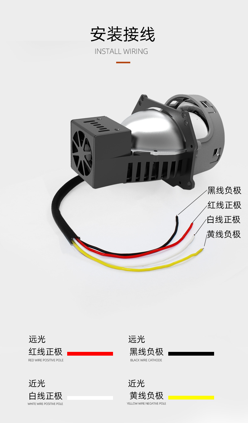 3inch A8Mini Car Led Headlights Dual-Lens Far and Near Integrated Universal Bugatti Modification