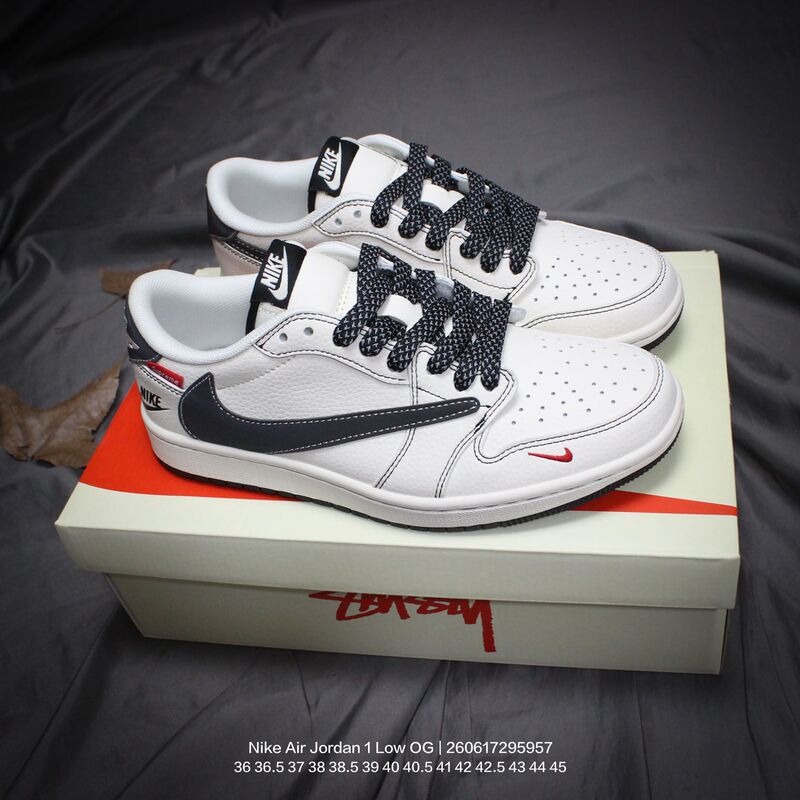 Cross-Border Putian Shoes Aj1 Low-Top Lightning Jordan 1 Reverse Hook Ts Collaboration Black-Green Olive Men's and Women's Sports Sneakers Basketball Shoes