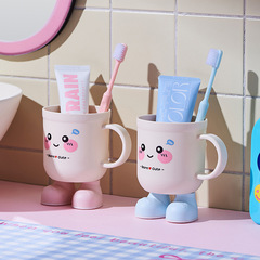 Qbi 子供用かわいい歯磨きカップクリエイティブプラスチック漫画マウスウォッシュカップベビーかわいい落下防止ウォッシュカップ