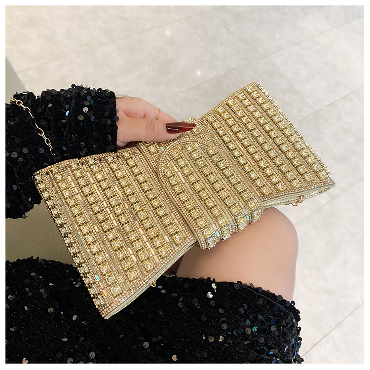 New cross-border European and American retro high-end clutch bag, full diamond single-shoulder crossbody ladies' bag, small bag, socialite dinner bag undefined