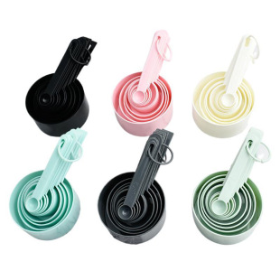 Factory in stock 10PC Black suit Plastic Measuring Spoon Baking Measuring Spoon Milk Powder Graduated Measuring Cup Baking Tools