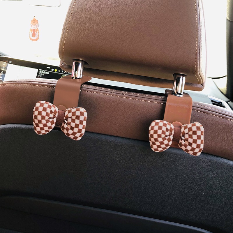 Gancho de coche, respaldo del asiento del coche, almacenamiento invisible trasero multifuncional, gancho pequeño, accesorios de decoración de coche lindos para mujer