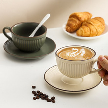 咖啡杯碟陶瓷简约拿铁杯高颜值家用创意英式下午茶杯子咖啡杯套装