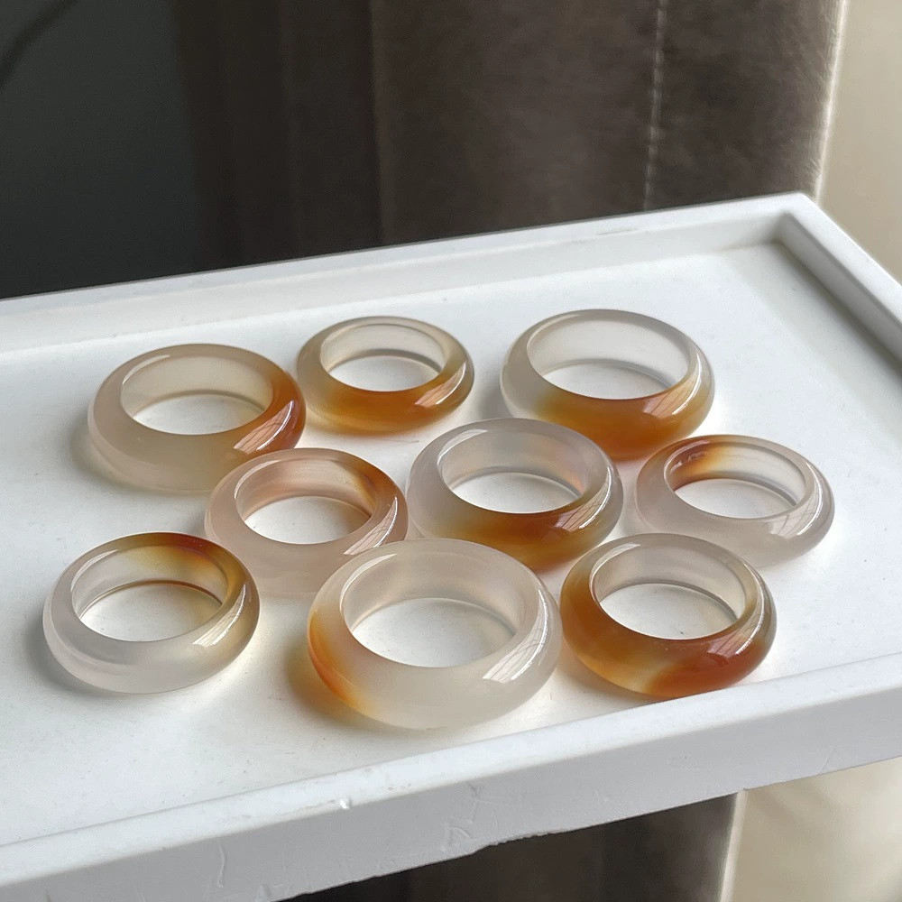 Высокие товары натуральный конский агат халцедонное кольцо