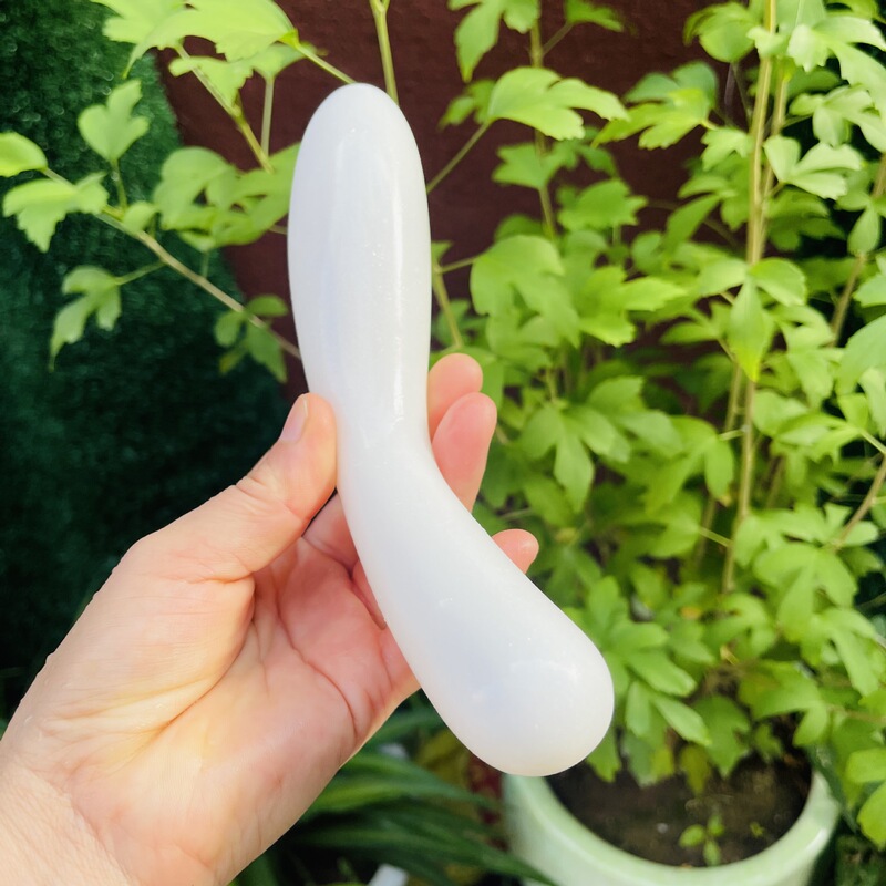 白玉大弯头水晶按摩棒 图 3