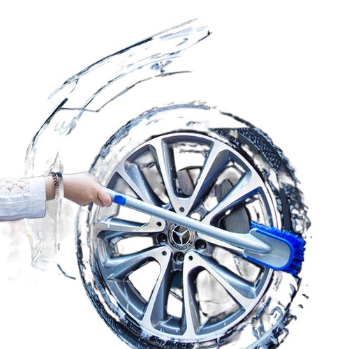 Car tire brush, car wheel rim cleaning brush, long hair soft bristles for cleaning the car, tool with long handle