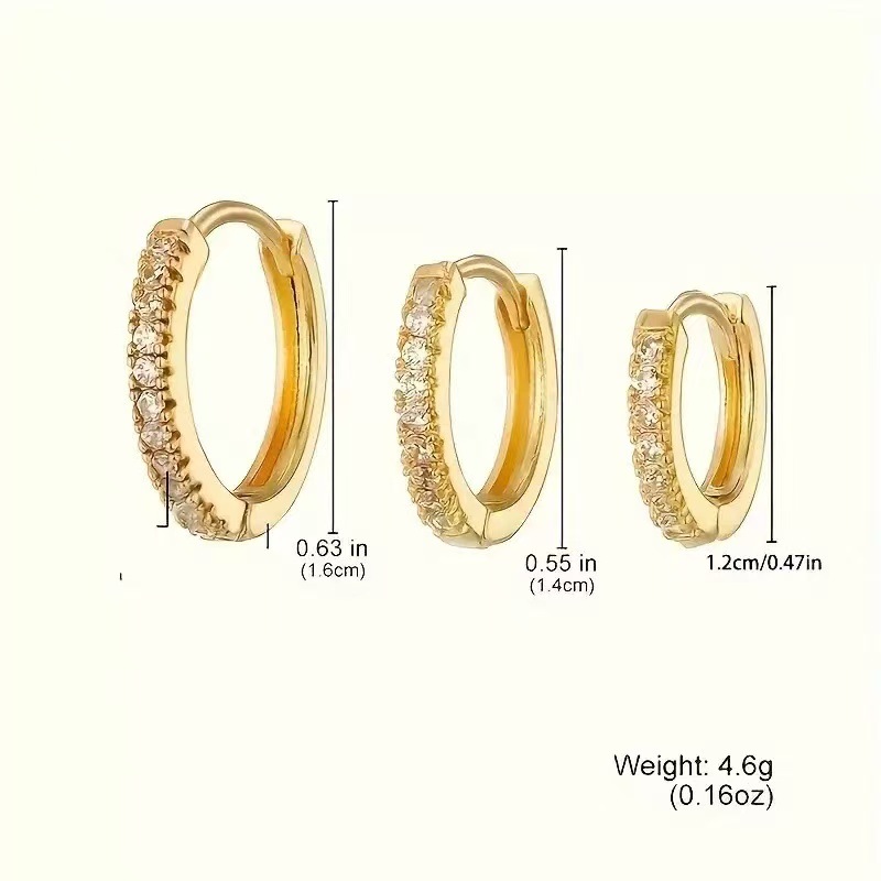 Small Hoop Earrings With Micro-inlaid Diamonds In 925 Silver_voghion.com