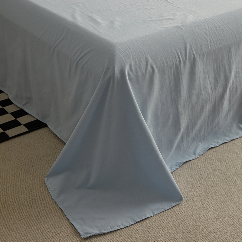 Minimalist Japanese Style Washed Cotton Four Piece Sheet Set_voghion.com
