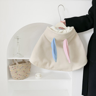 Baby Coat Autumn and Winter Western Style Hooded Cloak Sweet Cloak Cute Warm Windproof Shawl Baby Clothes Winter Clothes