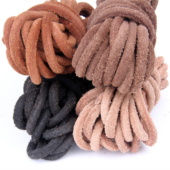 DIY head frosted frizzy surface yak cowhide rope cowhide rope 568mm primary color leather factory wholesale