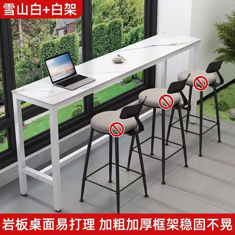 壁に貼り付けられたスレートバーテーブル、窓に沿った長いテーブル、バーテーブル、長い狭いテーブル、背の高いテーブル、バルコニーレジャーバーテーブル|undefined