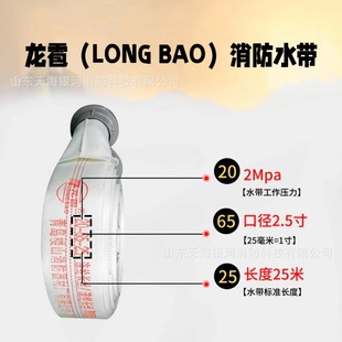 Longxi Lined Qingdao Tower Landscape Tape Water Dragon Tape Fire Water Tape Lining Polyester Filament Polyurethane Water Tape