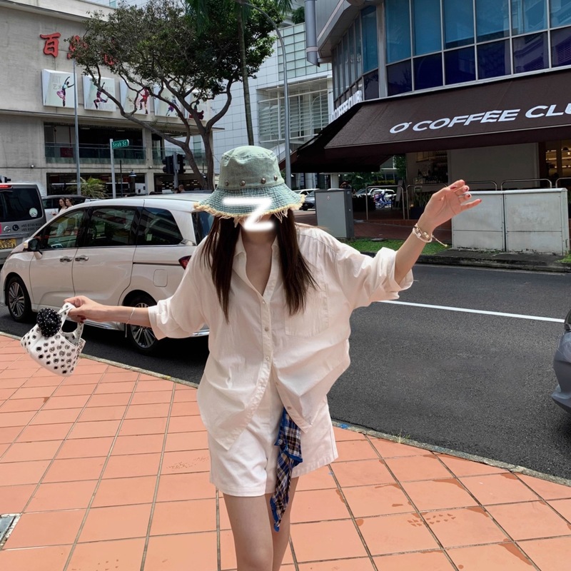 会凹造型的白衬衫秋季新款休闲百搭白色休闲翻领泡泡袖收腰衬衣女|undefined