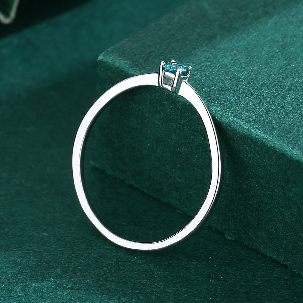 925 Sterling Silver Artificial Gemstones Geometric Rings display picture 2