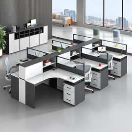 职员办公桌员工位单双4四6人位屏风卡座财务工作位办公室桌椅组合
