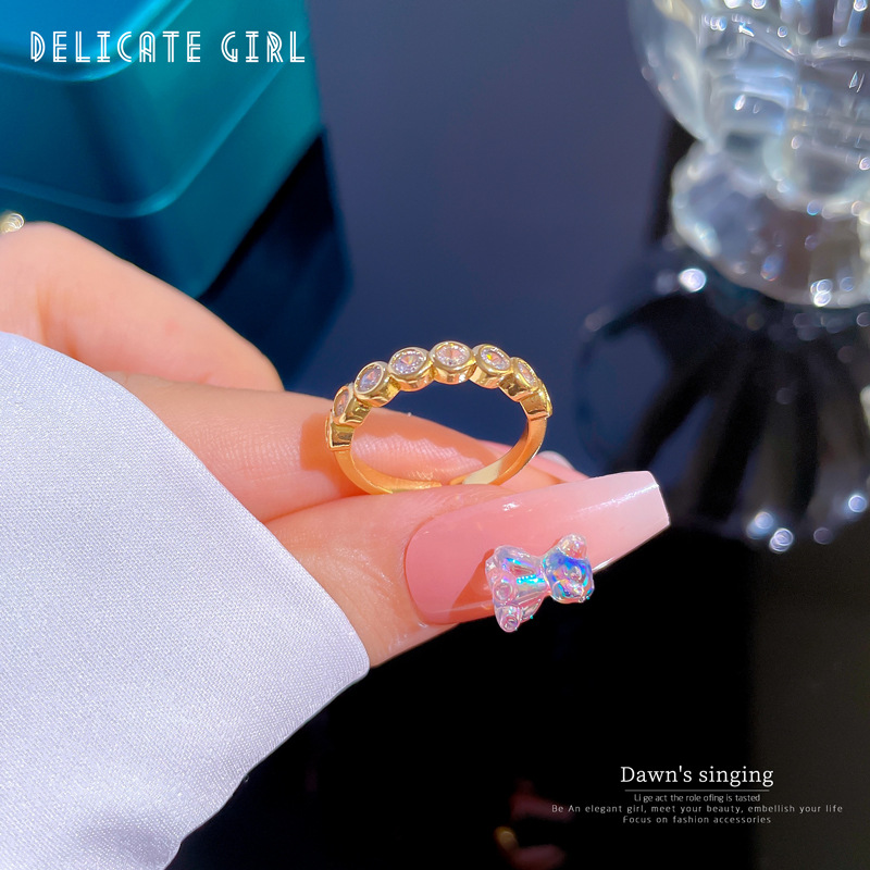 【 Real Gold Plating 】 Open Ring Simple Circle Personalized Ring Index Finger Ring Ring Ring Red Same Style Simple and_ipsvogv.com