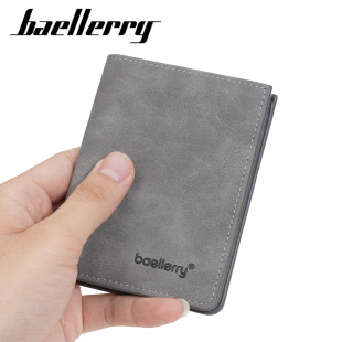 New Men's Short Wallet Cross-Border Thin Nubuck Leather Business 80% off Wallet High-End Student Simple Ticket Holder