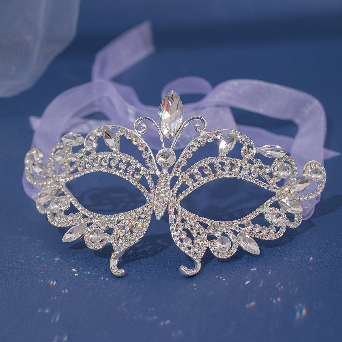 European and American wedding ball mask headdress bridal party rhinestone tassel wedding Ji personality mask stage jewelry