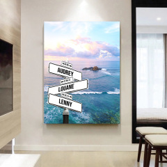 Amazon Personalized Crossroad Framed Date Name Sign High Definition Spray Painting Core Entrance Wall Art