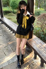 向日葵/原创正版日系制服秋冬套装格裙长袖毛衣学院风校供软妹