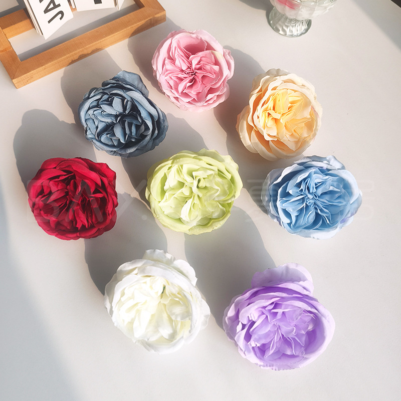 Austin Artificial Flower Rose Head Fake Flower Wedding Home Flower Wall Background Decoration Set Hairpin Flower Headdress Accessories
