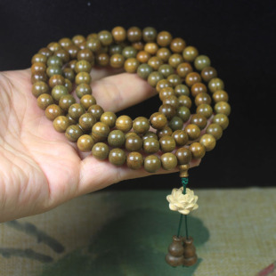 Mori green sandalwood lotus multi-circle beads bracelet men's and women's cultural play personality sandalwood bracelet rosary beads jewelry wholesale