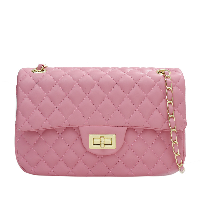 Xiaoxiangjia textura rombo bolsa de mensajero de moda 2023 nuevo verano chic cadena todo partido bolsa de hombro