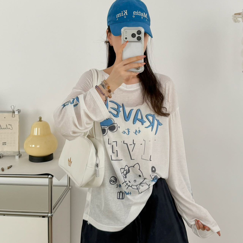Hello Kitty Light-Sensitive Color-Changing Printed Sun Protection Shirt Summer New Loose-Fitting Age-Reducing T-Shirt Women's Clothing Source Factory Hello Kitty Light-Sensitive Color-Changing Printed Sun Protection Shirt Summer New Loose-Fitting Age-Reducing T-Shirt Women's Clothing Source Factory