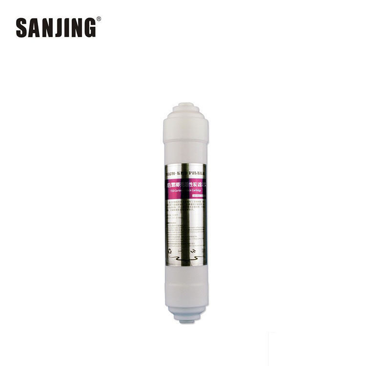 Pequeño T33 elemento de filtro de carbón activado trasero hogar máquina de agua pura calidad 5 Coco cáscara de carbón purificador de agua 2 puntos Corea elemento de filtro de conexión rápida