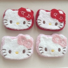 秋冬毛茸茸粉嫩KT猫贴片DIY手工材料头饰手机壳配件手套围巾搭配