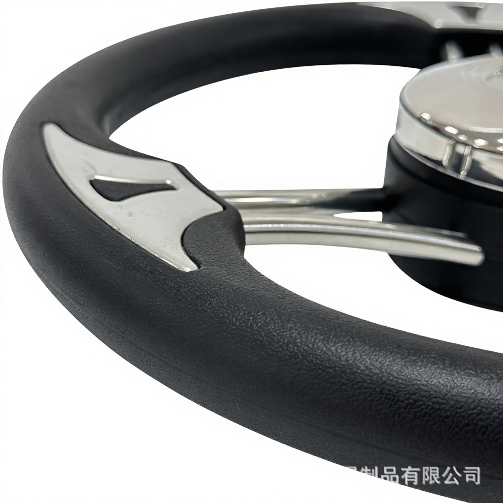 Three-spoke stainless steel 304 foam soft-grip ship steering wheel, yacht rudder wheel, marine steering wheel