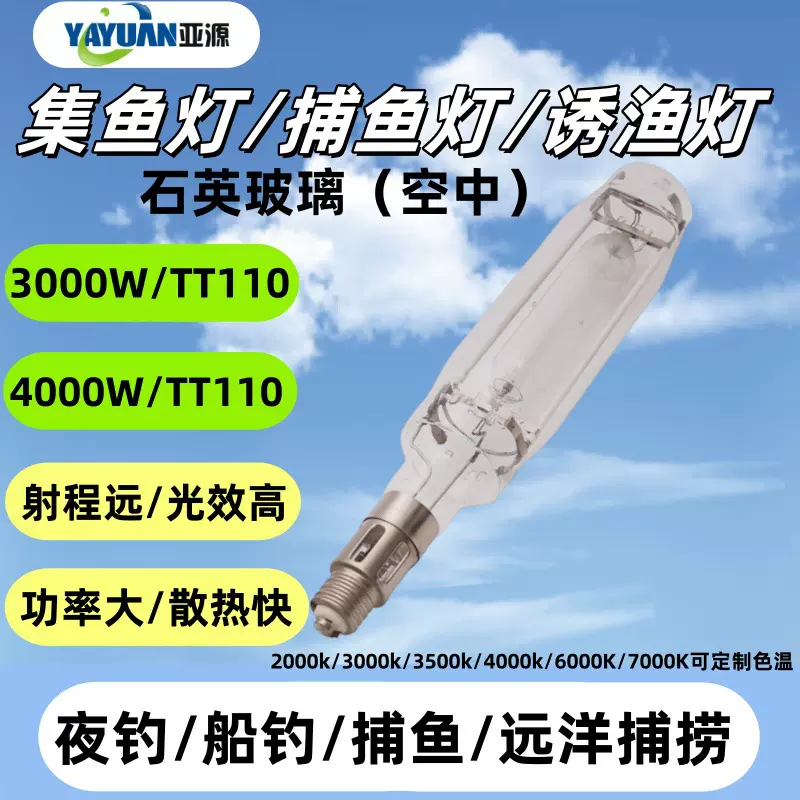 海上石英金卤灯/捕鱼灯/集鱼灯/诱鱼灯TT110 3000W/4000W E40船用