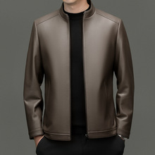 高档真皮皮衣男头层绵羊皮夹克春秋立领外套男中年商务休闲上衣潮