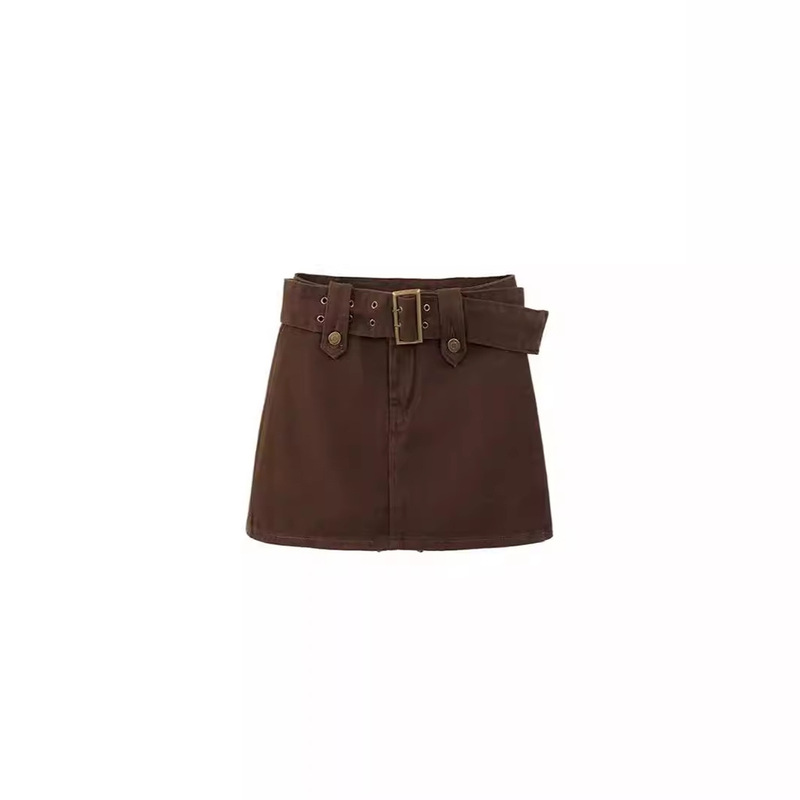 American Retro Hot Girl Brown Skirt brown Denim Skirt Skirt Women's Design Sense Slim-fit Hip Skirt Skirt American Retro Hot Girl Brown Skirt brown Denim Skirt Skirt Women's Design Sense Slim-fit Hip Skirt Skirt