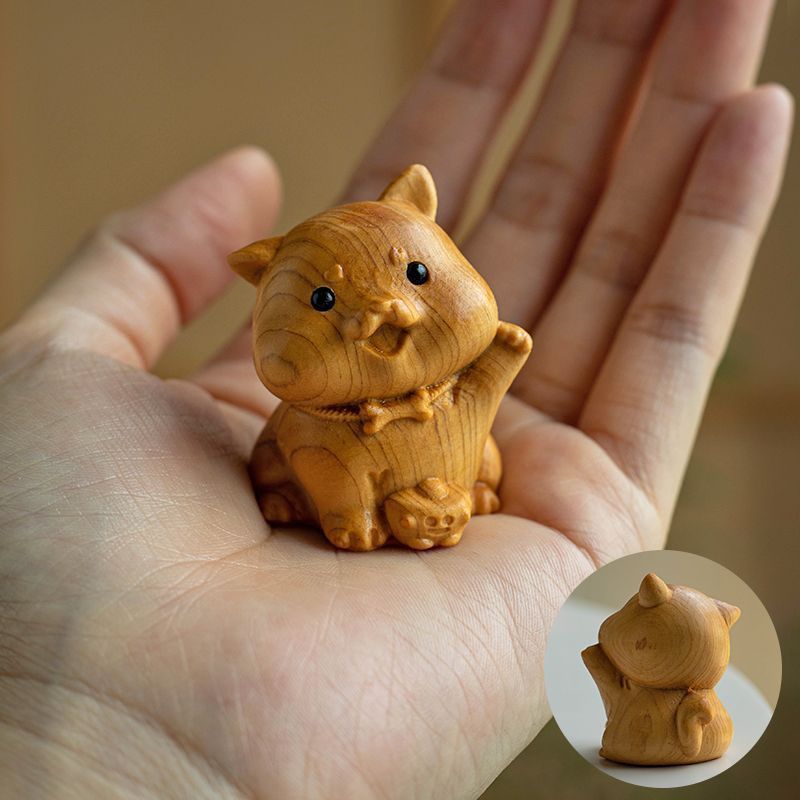 クスノキの木の干支木彫り、ネズミ、牛、虎、ウサギ、龍、ヘビ、馬、羊、猿、鶏、犬、豚の守護神、手飾り|undefined