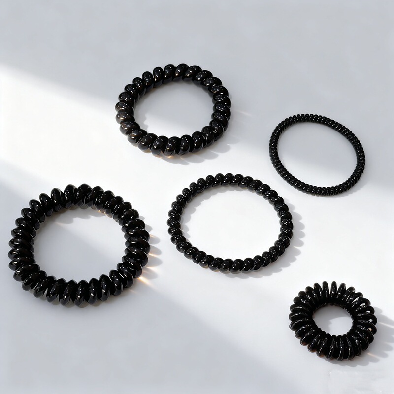 New Style Milkshake Telephone Wire Hair Tie, Hair Care Jelly Color Simple Hair Band, Manufacturer Wholesale Hair Tie That Doesn'T Pull on Hair