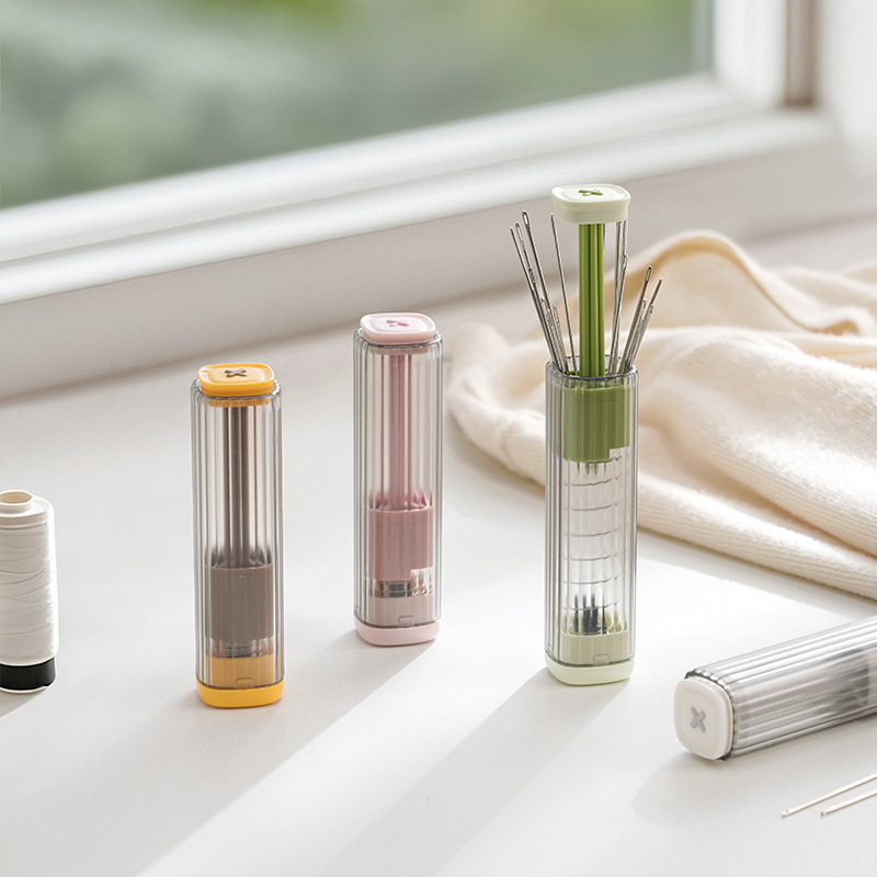 Aguja de acero de costura manual aguja de costura aguja de ojo grande aguja perforadora de aguja casera aguja de crucifijo aguja de desmontaje caja de aguja mágica