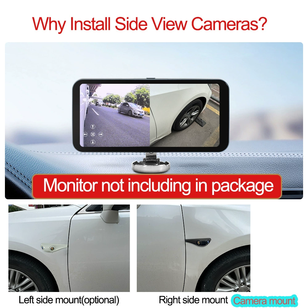 Punch-free binocular blind zone front and rear integrated aviation head left and right side blind zone CMS electronic rearview mirror camera