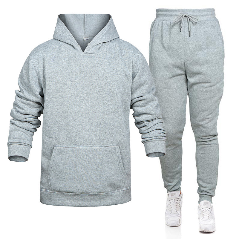 Otoño e invierno hombres empalman juegos deportivos y de ocio tendencias callejeras ropa deportiva de fitness con capucha juego de ropa protectora de ocio