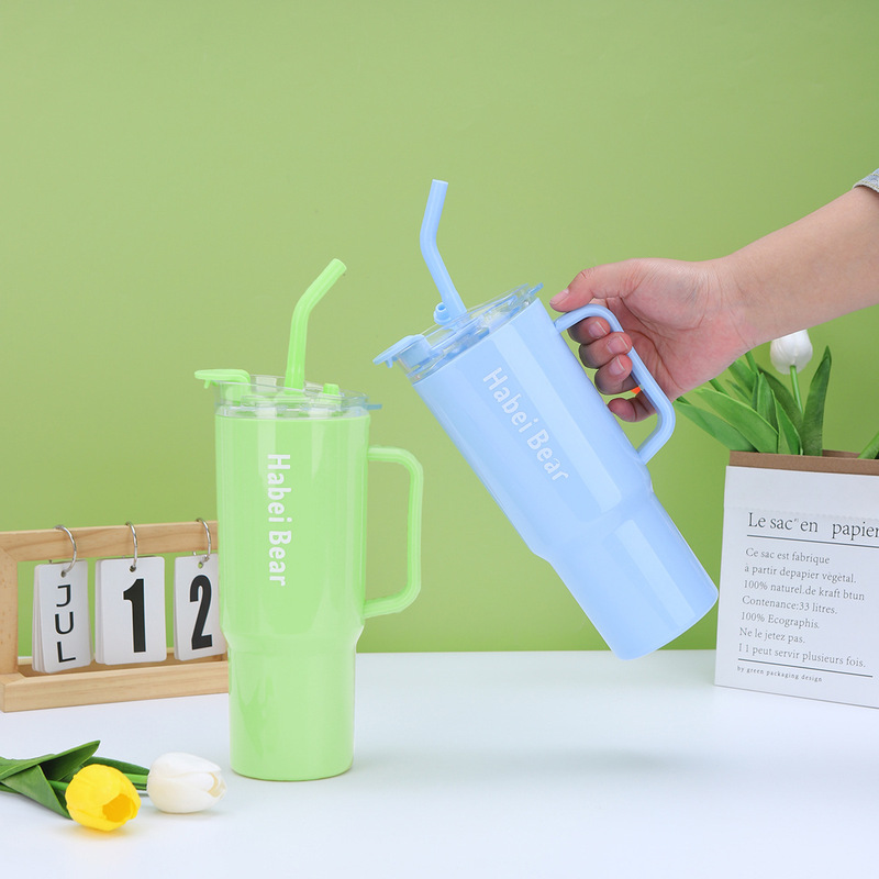 クロスボーダー 40 オンスのグラデーションプラスチックアイスカップ大容量ポータブルストロープラスチックカップ屋外ポータブルカップ|undefined