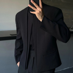 秋のコートの男性春秋のカーディガンのスーツの上着のファッションの流れのごろつきのかっこいいデザインのジャケットの男性のシングル西