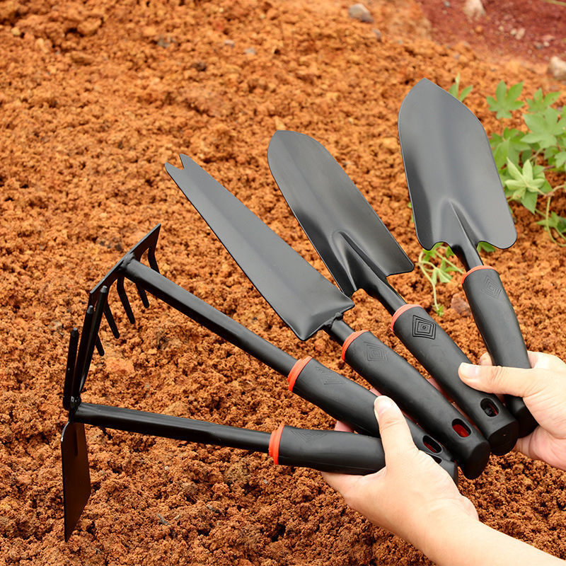 黑色三件套花铲园艺工具种花工具套装种植养花种菜盆栽铲子套件