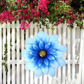 蓝色金属3D花卉墙壁艺术装饰卧室客厅浴室厨房花园花布置手工