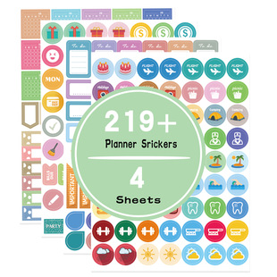 Cross-Border Specially Designed for Dot Planning Stickers, High-Looking DIY Decoration, Creative Records, Daily Routine, Self-Adhesive Stickers