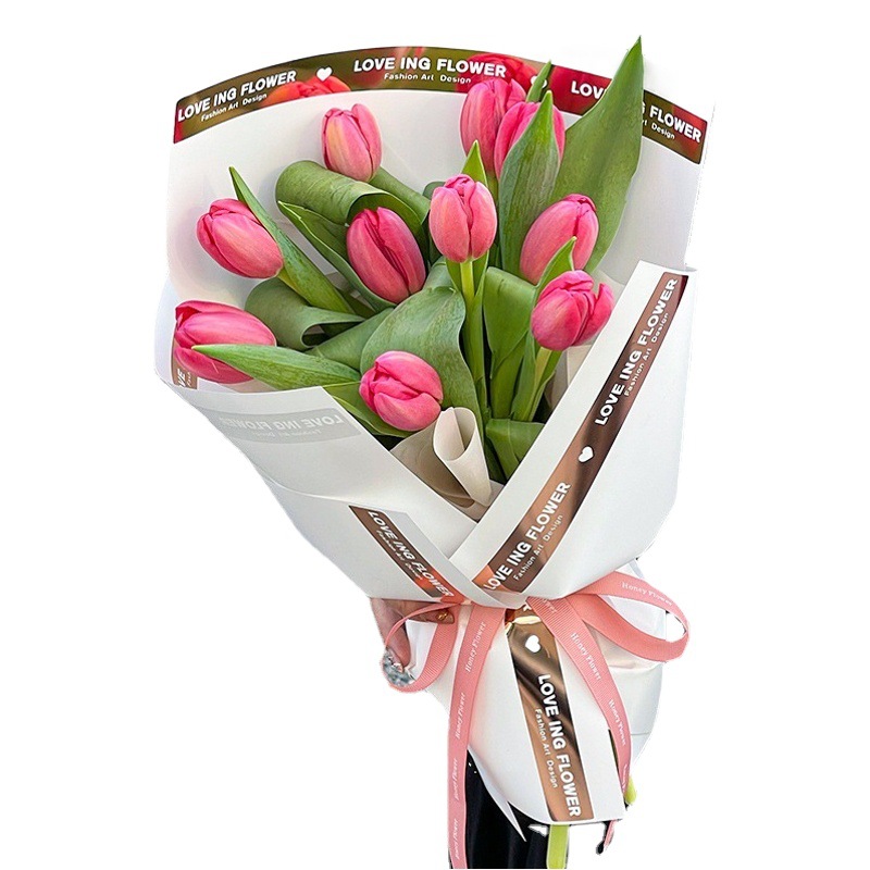 Diy papel de envoltura bronceado al por mayor grueso impermeable ramo de película nacarada papel simple confesión de San Valentín papel de embalaje de flores