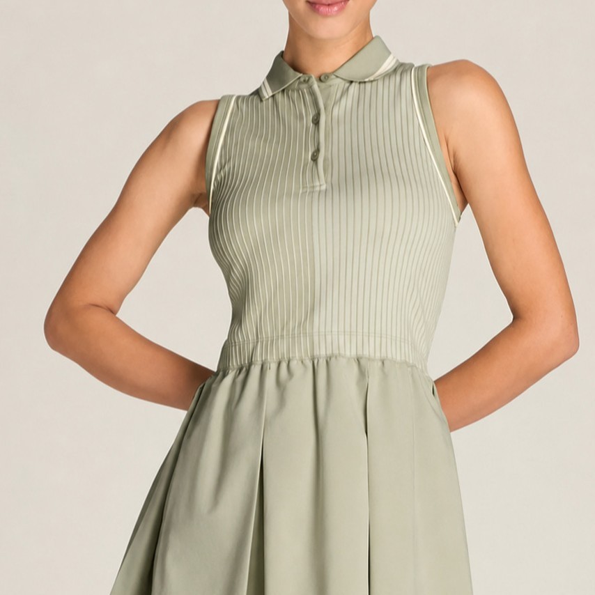 New Tennis Sports Dress, Summer Sleeveless Polo Dress, Pickleball Golf Pleated Skirt, Quick-Dry Slim Fit