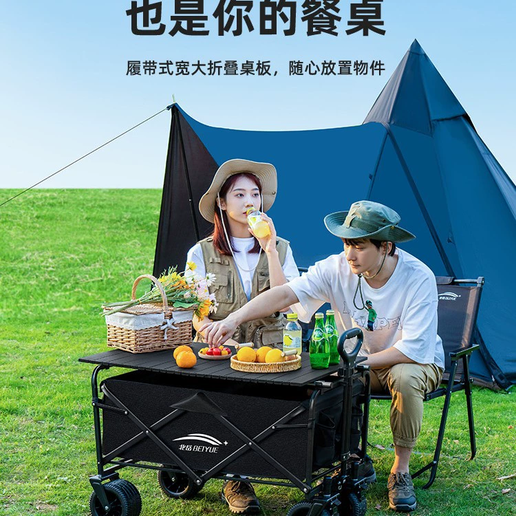 Travel foldable cart for camping, camper van, restaurant car, trailer, suitcase