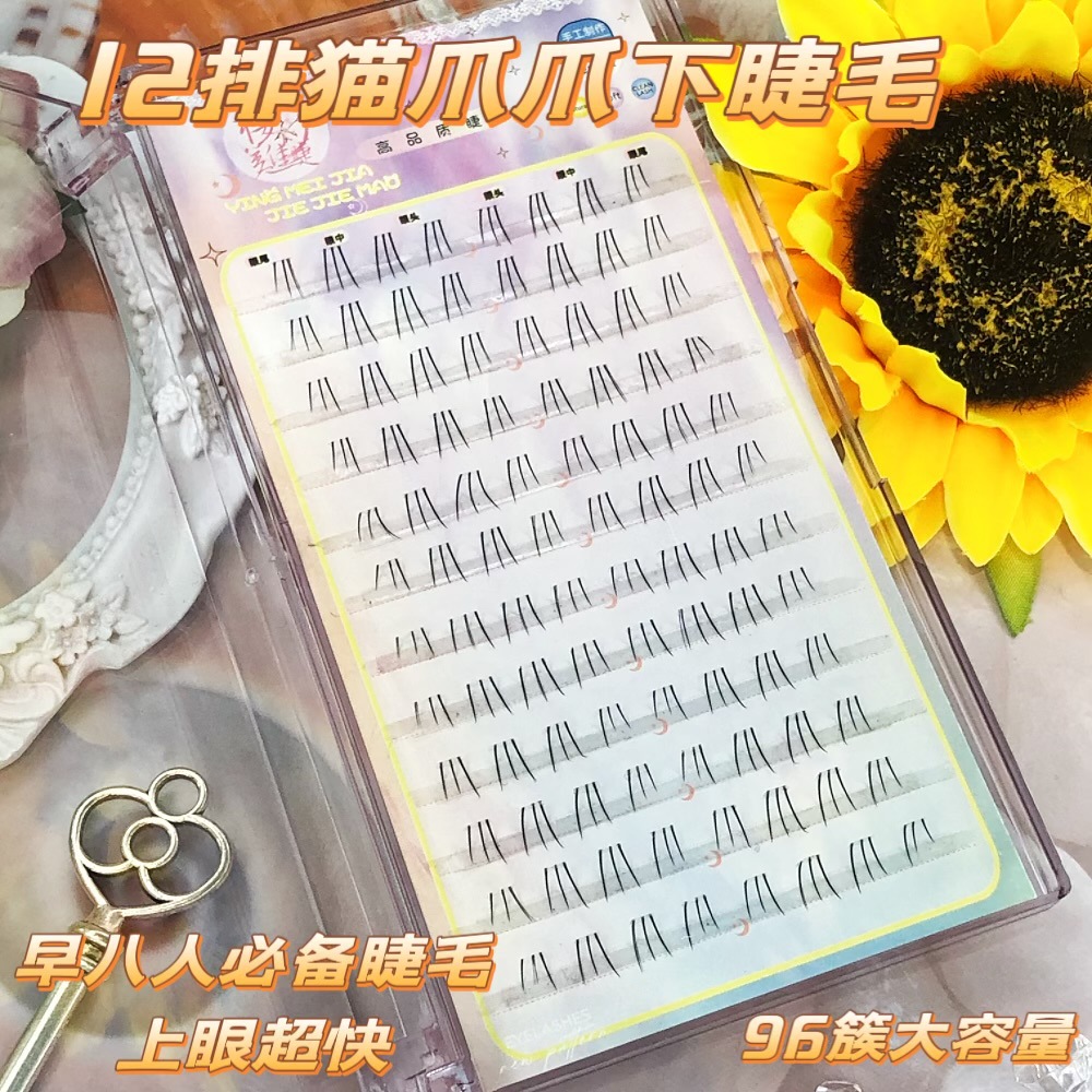 Purity pequeño gato bajo las pestañas bajo las garras de la caja de libros novatos pestañas falsas naturales gatito libro de pestañas transparente terrier pestañas